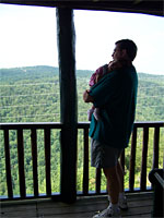 Daddy holding Claire, looking at the Tallulah Gorge in GA